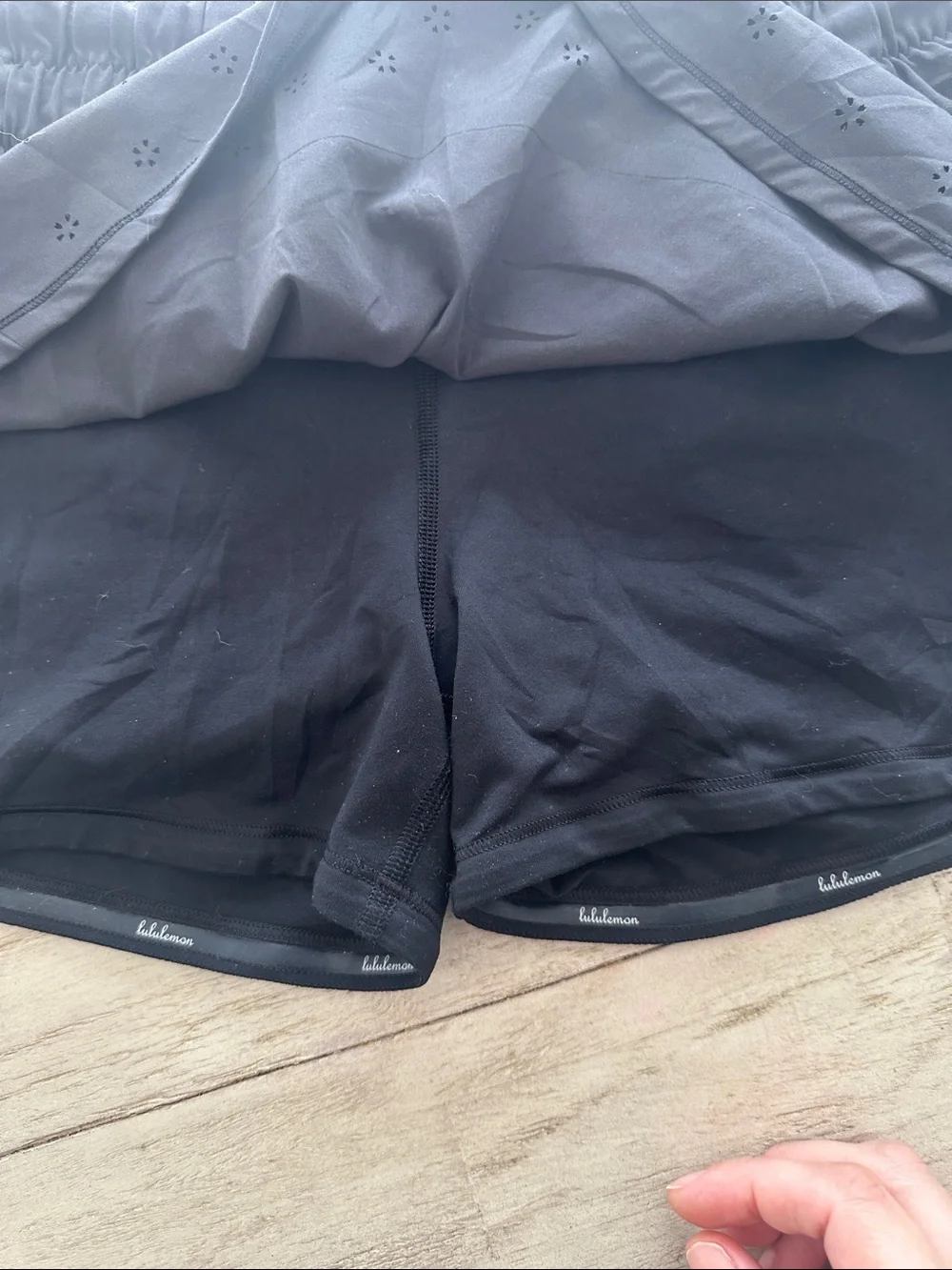 Lululemon Run: Breeze By Skirt Laser Cut charcoal gray 10